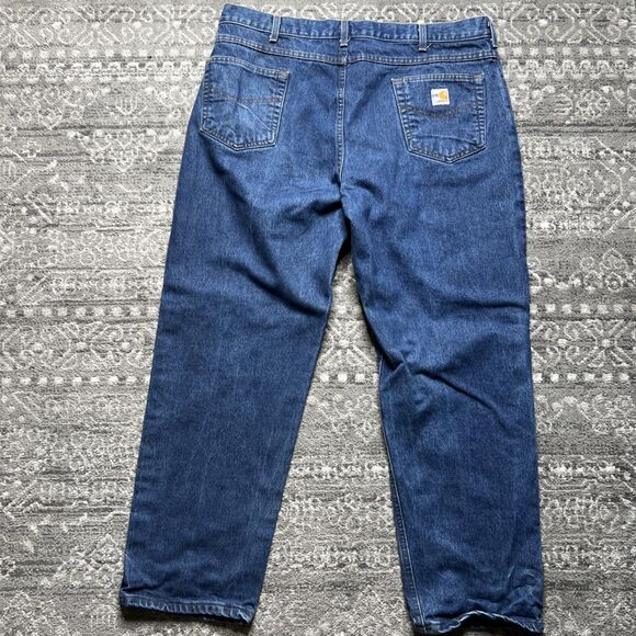 Carhartt FR Flame Resistant Straight Leg Blue Jeans Mens 42x32 FRB160 DNM Denim - Picture 10 of 12